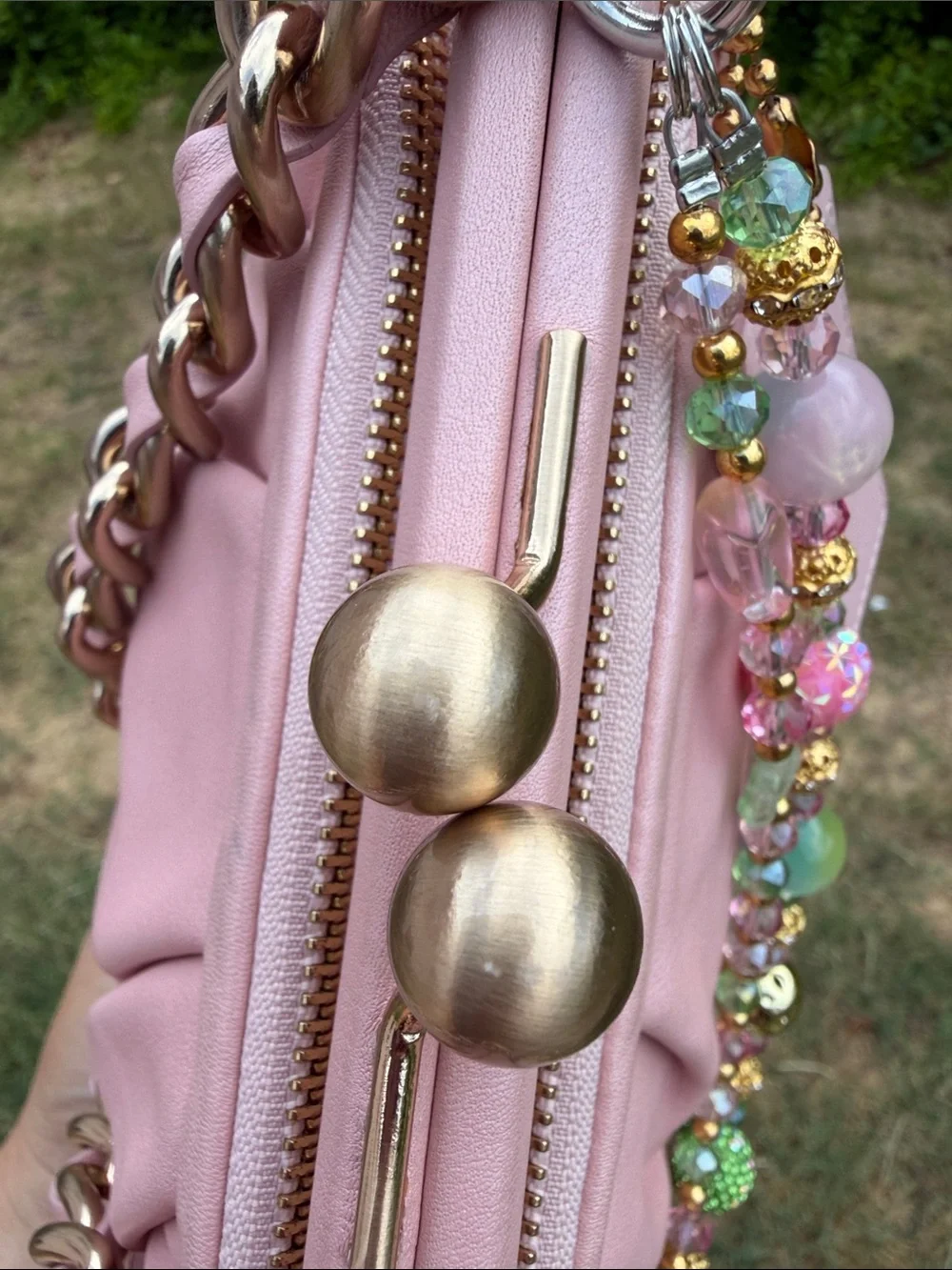 Coach Parker 13621 Pink Pearl Leather Kisslock Shoulder Bag Chain NWT Rare